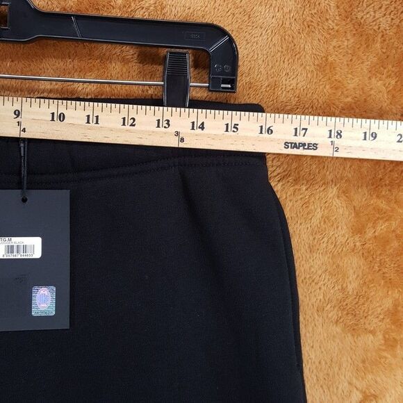 AC MILAN Sweatpants Mens Medium Black Fleece Jogger Back Pocket Logo $125 - Picture 8 of 11